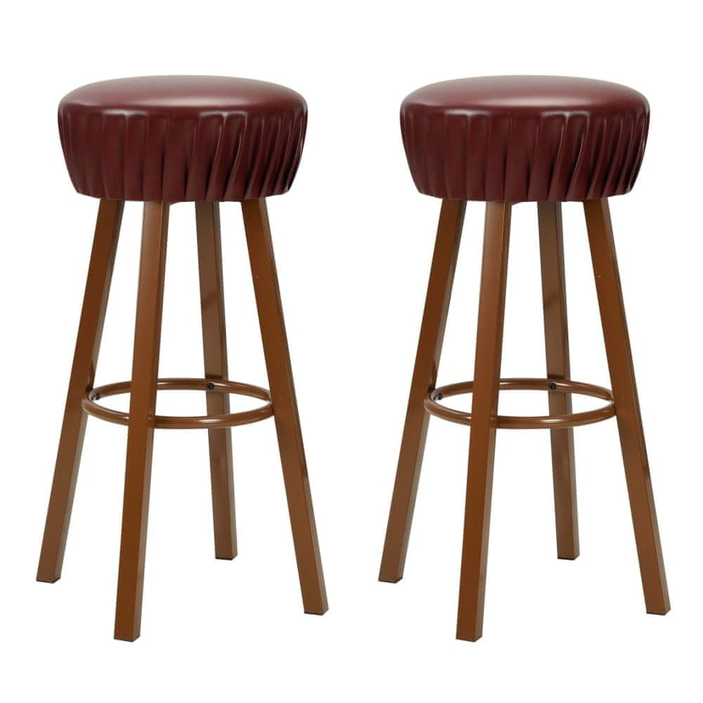 Vidaxl Barové stoličky 2 ks, hnedé, umelá koža